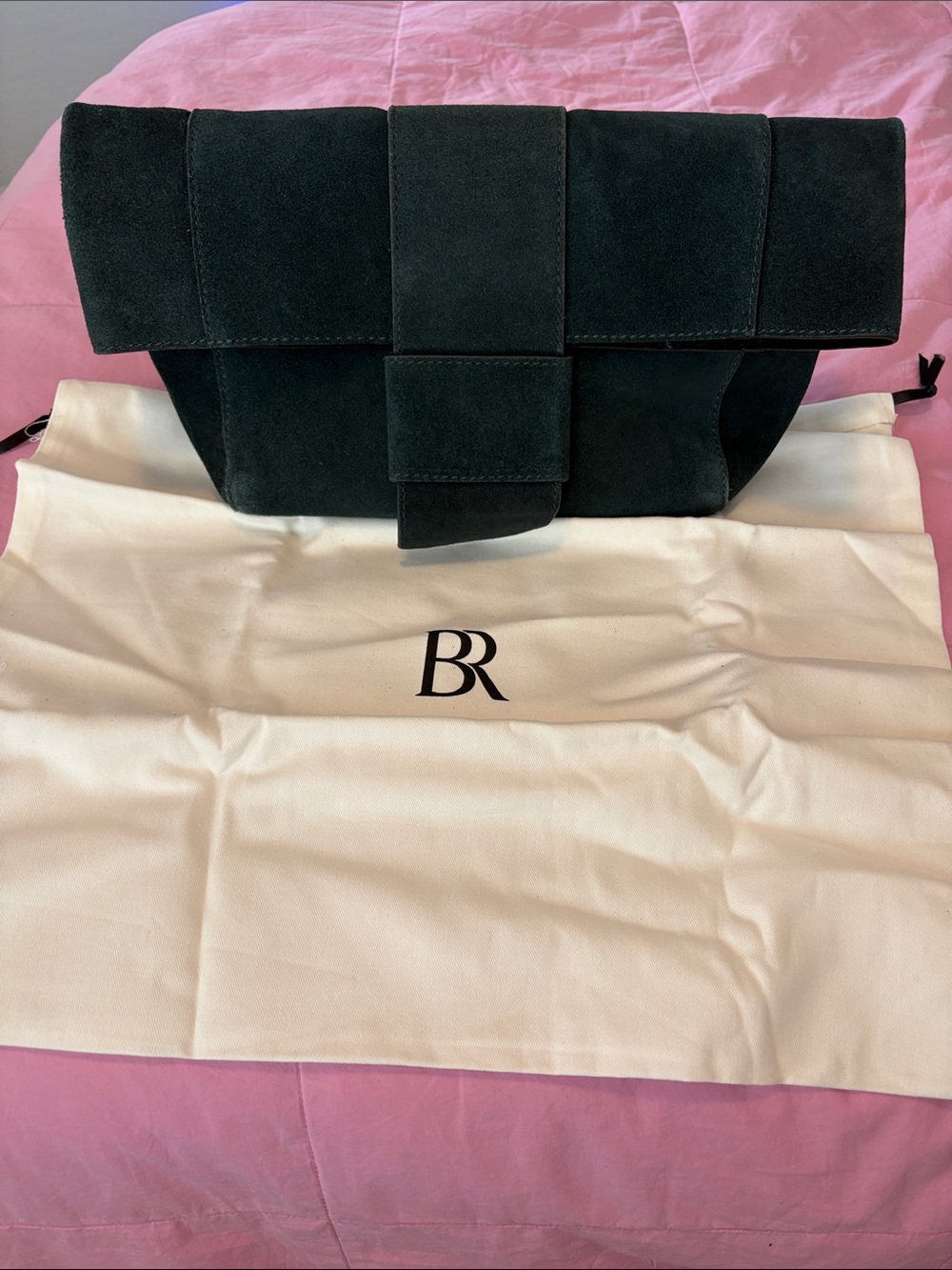 Banana republic suede nwt purse leather dark green